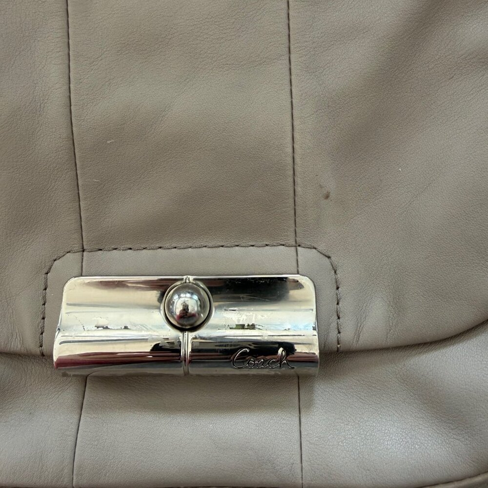 Coach Kristen Taupe Grey Leather Hobo Bag - Picture 5 of 15
